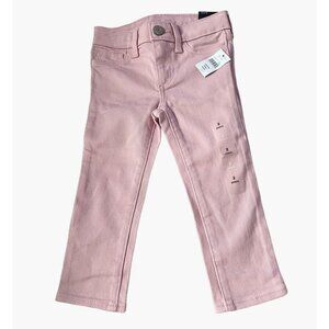 BabyGap Pink Shimmer Jeans Size 2 High Stretch Skinny Barbie Washwell NEW with T